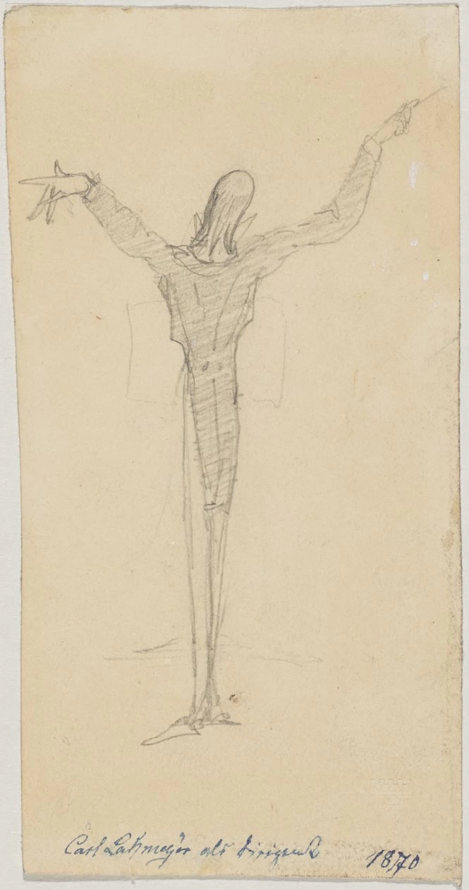 Caricatura Carl Lahmeyer come direttore - Städtische Galerie im Lenbachhaus und Kunstbau München